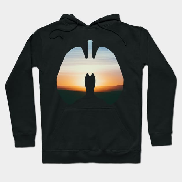 Sun set Lungs design Hoodie by Aziz